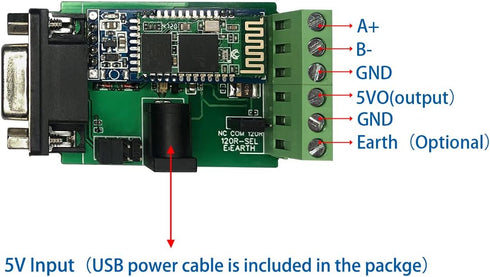 DSD TECH SH-B35 RS485 RS232 to Bluetooth 2.0 Adapter Support Android and Windows