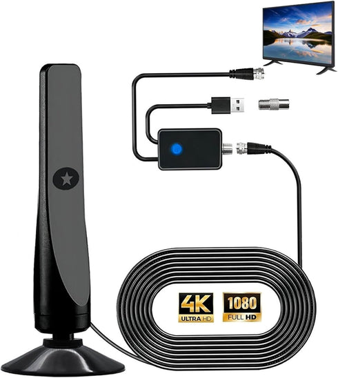 Logchci Broadwave Antenna, TV Antenna Indoor, Amplified HD Digital TV Antennas, Miles Coverage