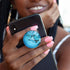 Expandible Collapsible Clear Crystal Glitter Mobile Phone Grip Stand Holder for Smartphones & Tablets (Blue Butterfly)