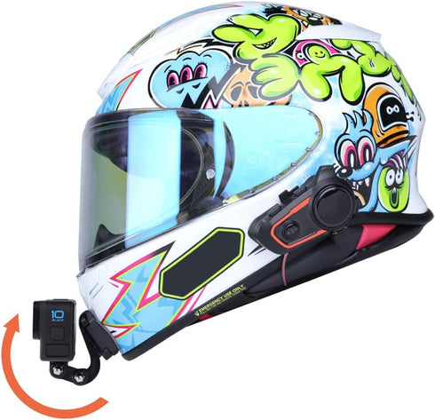 Motorcycle Helmet Chin Mount with Curved Base and Sticky Pads for GoPro Hero 12 11 10 9 8 7, SHOEI Z8