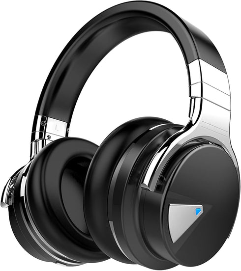 Silensys E7 Active Noise Cancelling Headphones - Bluetooth Over Ear Headphones with Microphone, 30 Hours Playtime,