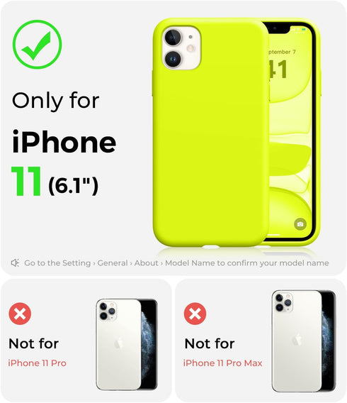 AOTESIER iPhone 11 Case, Full Body Drop Shockproof Protection, Food Grade Silicone, Soft Anti-Scratch Lining, Neon