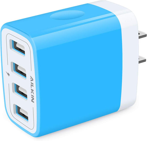 Wall Charger, USB Charger Adapter, AILKIN 4.8A 4-Multi Port Fast Charging Station Power Base Block for iPhone, iPad,