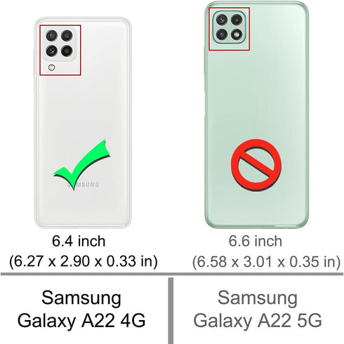 Osophter for Galaxy A22 4G Case - Shock-Absorption Flexible TPU Rubber Protective Cover with Screen Protector