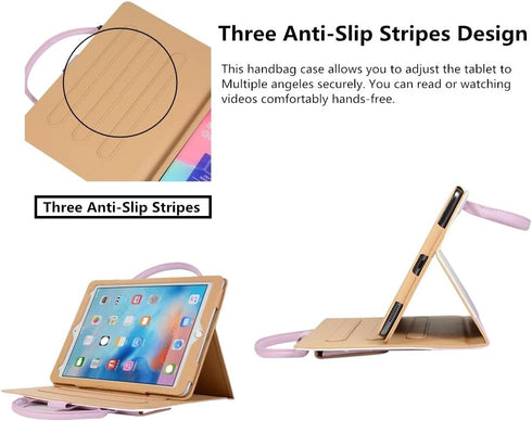 Cute Case for iPad 6th/5th Generation 9.7 Inch 2018/2017 - Smart Slim Leather Cover with Stand Pocket, Pink