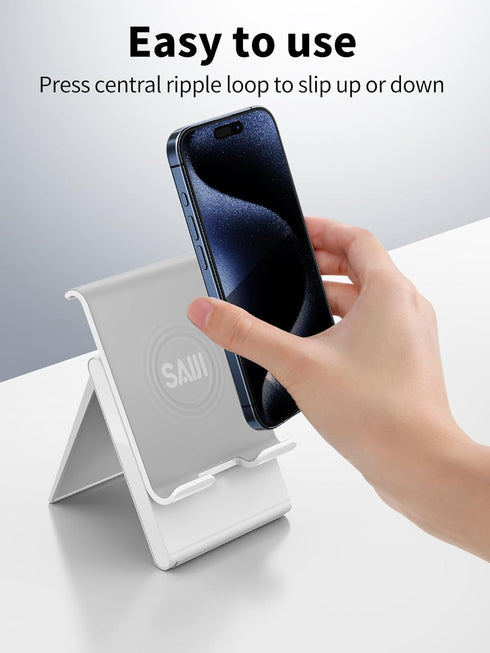 SAIJI Adjustable Tablet Stand Holder, Portable Foldable Desktop Dock for iPad, iPhone, Nintendo Switch, Samsung Galaxy