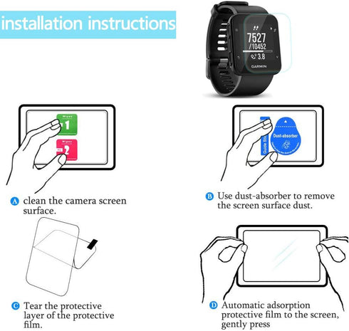 Screen Protector for Garmin Forerunner 35, 4 Pack Tempered Glass Anti-Scratch High Definition Full Coverage Films