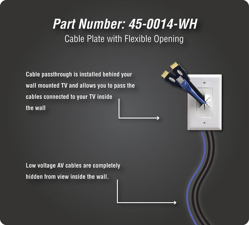 Cable Plate with Flexible Opening, 1-Gang, DATA COMM, Lite Almond, 45-0014-LA