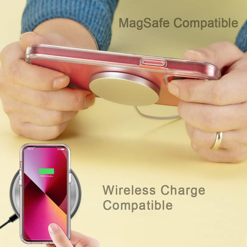 COOLQO Compatible for iPhone 13 Mini Case - Hard PC and Soft TPU with Tempered Glass Screen Protector, Military Grade