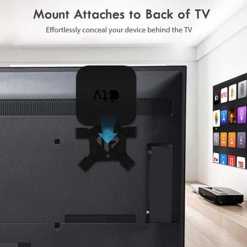 IFCASE Wall/Under Desk/Back of TV Mount for All Apple TV Generations, Including 4K Models (Black)