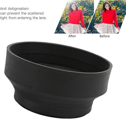 Rubber Metal Collapsible Lens Hood Shade for Various Brands - 62mm