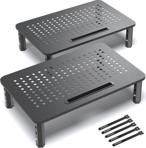 EVOOMI Back Saver Monitor Stand for Desk - 2 Pack Monitor Riser