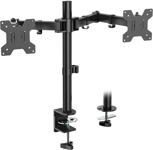 WALI Dual Monitor Desk Mount, Stand for 2 Monitors Up to 27 Inch, Max 22lbs, Black, Home, Office, School