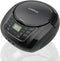 LONPOO Portable Boombox, CD Player, Bluetooth, USB, MP3, AUX, FM Radio, Built-in Stereo Speakers, Carrying Handle, LCD
