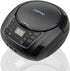 LONPOO Portable Boombox, CD Player, Bluetooth, USB, MP3, AUX, FM Radio, Built-in Stereo Speakers, Carrying Handle, LCD