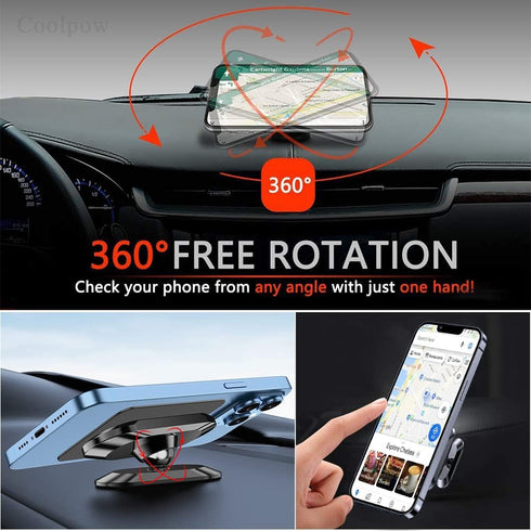 ?2-PACK?Magnetic Phone Holder for Car Dash, Super Magnet Car Mount for iPhone with 360° Rotation