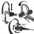 Wired Mono Single Headset Earphone with Bendable Boom Arm Mic, Adjustable Ear Angle, 15mm Driver, 3.5mm TRRS Plug