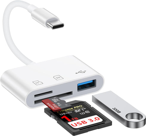 Sicodo USB C SD Card Reader for iPhone 17e/17 Pro/17Pro Max/17/16/15, 3 in