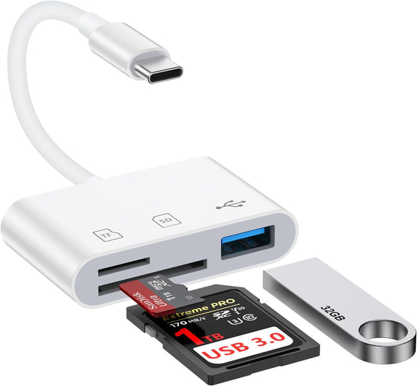 Sicodo USB C SD Card Reader for iPhone 17e/17 Pro/17Pro Max/17/16/15, 3 in