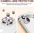 Cavdycidy Bling Diamond Camera Lens Protector for iPhone 15 & 15 Plus, 9H Tempered Glass, Metal Glitter Gem Cover.