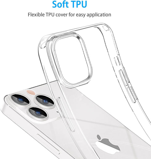 JJGoo Clear Soft Shockproof Case for iPhone 14 Pro, Slim Thin Bumper Cover, Transparent Phone Case