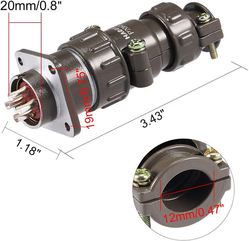uxcell Aviation Connector, 20mm 4P 25A 250V P20-4 Waterproof Male Wire Panel Connector