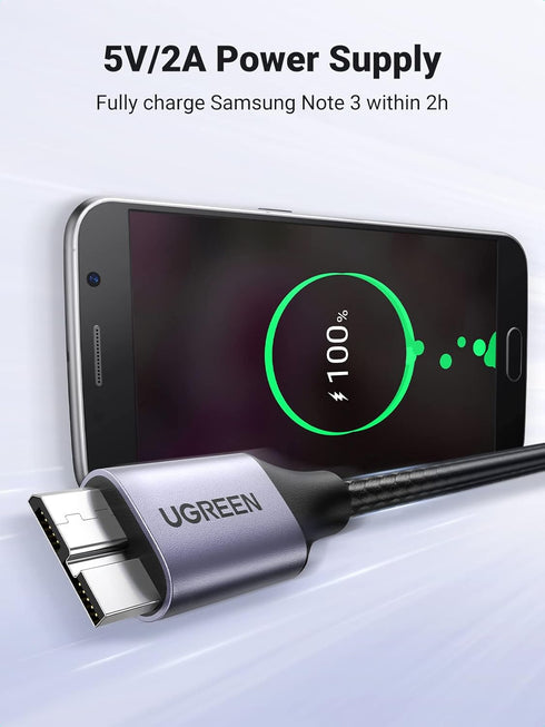 UGREEN Micro USB 3.0 Cable, USB 3.0 A to Micro B Cord for External Hard Drive, Compatible with Samsung Galaxy S5