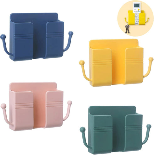 4Pcs Wall Mount Phone Holder, Adhesive Wall Phone Mount Charging Stand and Remote Control Stand for Home and Office