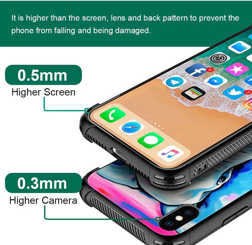Compatible African Elephants Pattern Design Shockproof Case for iPhone X/XS, Anti-Scratch Hard PC Back Case