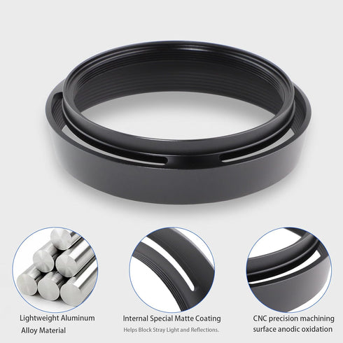 Haoge Metal Lens Hood Shade for Leica Q3 Q2 Q-P QP q Typ 116 Typ116 Camera Black