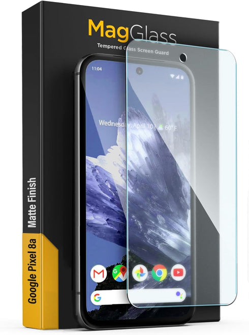 magglass Screen Protector for Google Pixel 8a, Full Coverage Tempered Glass with Matte Finish