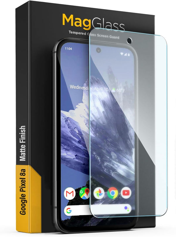 magglass Screen Protector for Google Pixel 8a, Full Coverage Tempered Glass with Matte Finish