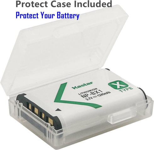 Kastar 4-Pack NP-BX1 Battery and LTD2 USB Charger for Sony Vlog Camera ZV-1, Cyber-Shot DSC-H400, HX300, HX400