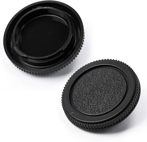 Camera Body Cap & Lens Rear Cap Cover Replacement Set for Olympus OM Mount Cameras, 2 Sets