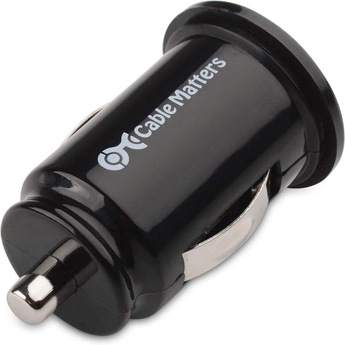 Cable Matters 2-Pack 4.8A 24W Flush Mount Dual USB Car Charger - Compact Mini Charger for Smartphones