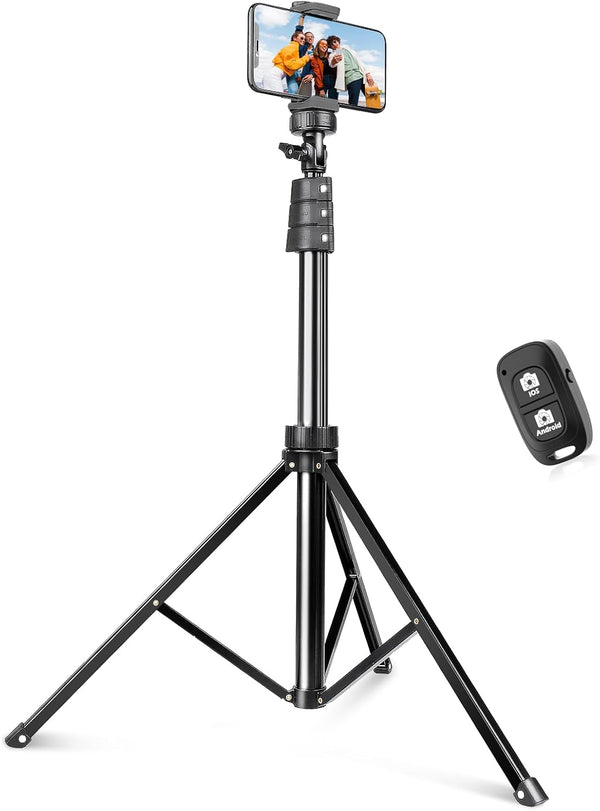 SENSYNE 72" Phone Tripod - Extendable Cell Phone Tripod Stand with Wireless Remote and Phone Holder, Compatible with