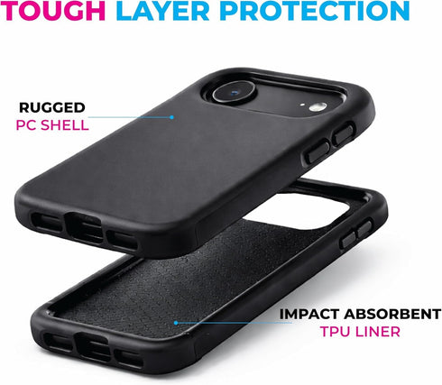 DistinctInk 17 Tough Case for iPhone - Compatible with MagSafe - Tropical Banana Leaves