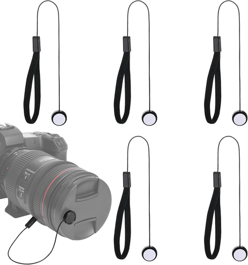 Jxiwfvl 5 Pack Lens Cap Leash, Lens Cap Keeper, Camera Lenses Caps Leash