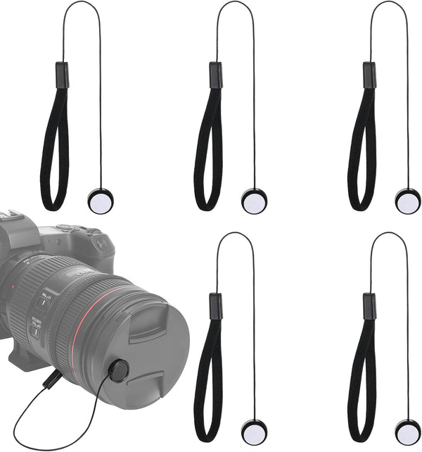Jxiwfvl 5 Pack Lens Cap Leash, Lens Cap Keeper, Camera Lenses Caps Leash