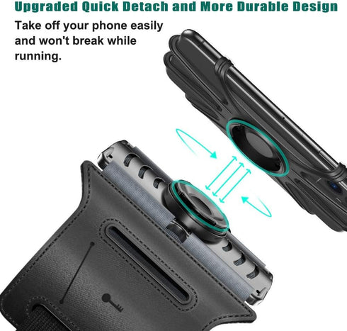 VUP 360Rotatable MP3 4-6.7 Inch Detachable Running Phone Holder Armband for iPod Player iPhone, Fits All Smartphone