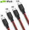 4Pack Micro USB 2.0 Cable Replacement 3FT/6FT/6FT/10FT for Samsung Galaxy S7 Edge S6 J7, Moto G5, Android Smartphones