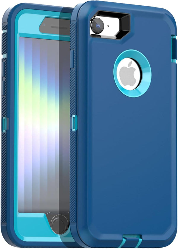 AICase Heavy Duty Rugged Case for iPhone SE 2022/3rd/2020/8/7 with Built-in Screen Protector, Shockproof & Dust Proof.