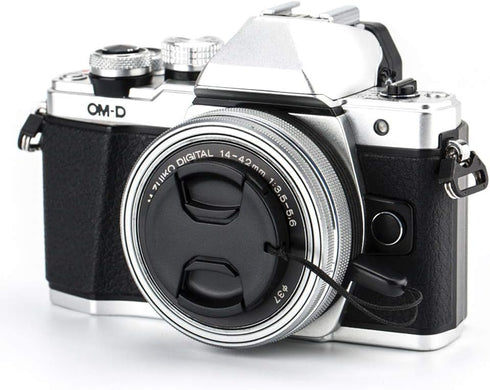 2-Pack 37mm Front Lens Cap Cover with Deluxe Cap Keeper for Olympus 14-42mm 1:3.5-5.6 EZ Kit Lens on OM-D EM10 Mark III