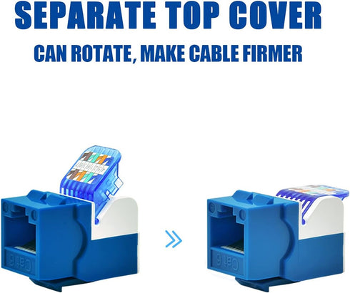 Cat.6 Tool Less Keystone Jack, 5-Pack (Blue)