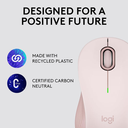 Logitech Signature M550 Wireless Mouse for Small to Medium Hands, 2-Year Battery, Silent Clicks, Bluetooth, Rose