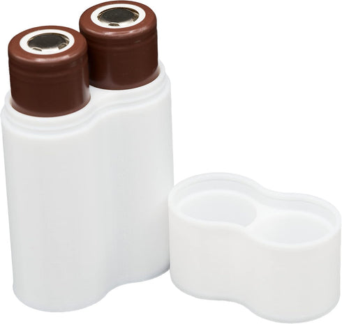 Slimline 18650 Battery Case, Soft Durable Material - Pack of 2 (Holds 2 Batteries)