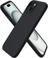ORNARTO iPhone 15 Case 6.1" - Slim Liquid Silicone, 3 Layers, Soft Gel Rubber, Anti-Scratch, Shockproof, Black.