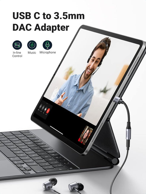 UGREEN USB C to 3.5mm Audio Adapter, Type C to Headphone Aux Jack Dongle, HiFi DAC Cable for iPhone 16