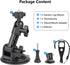 HSU 360/DJI 1/4-20 Car Suction Cup Mount for GoPro/Insta Osmo Action Camera, Car Window Holder with Ball Joint Thread
