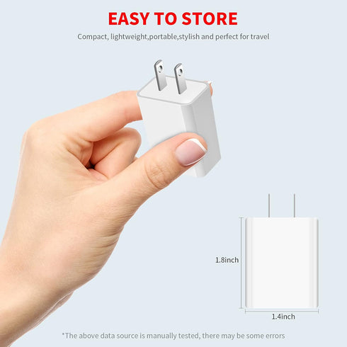 MEROM USB Wall Charger, 5V 2A Power Adapter Universal USB Plug Cell Phone Charger Block Cube Compatible with iPhone